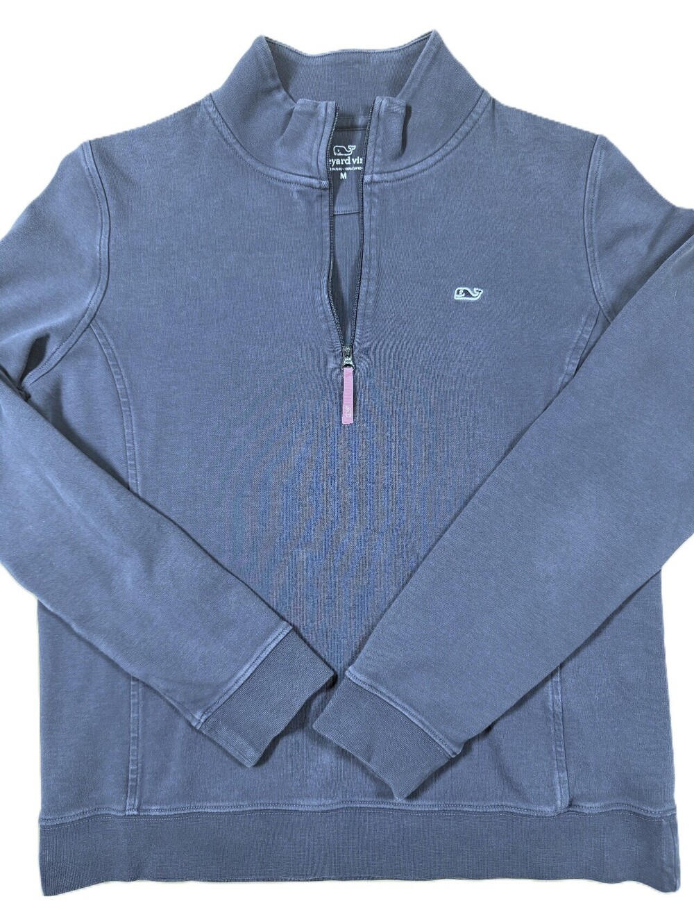Vineyard Vines Women's Garment-Dyed 1/4-Zip Pullover Sweatshirt Medium Blue